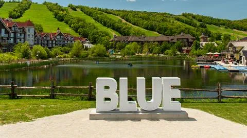 The big Blue sign at Blue Mountain Resort