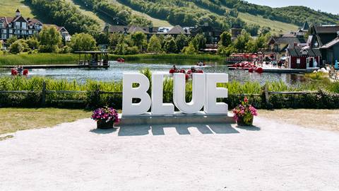 The Big Blue Sign at Blue Mountain Resort