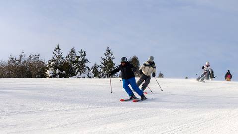 a group of people skiing at Blue Mountain