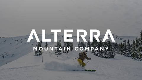 Alterra Logo with skier in the background