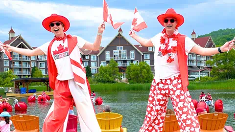 Two people celebrating Canada Day at Blue Mountain Resort