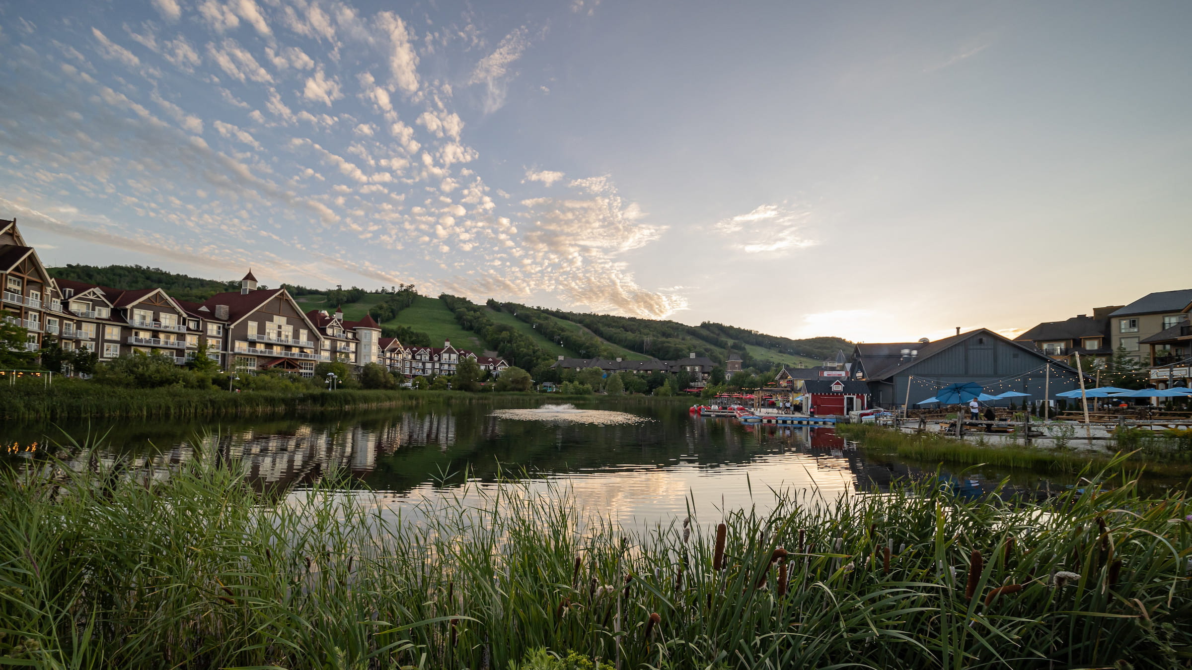 Blue Mountain Resort during Sunset overlooking Mill Pond with Westin in background