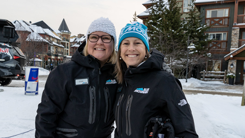 Two Blue Mountain Employees outside in the winter