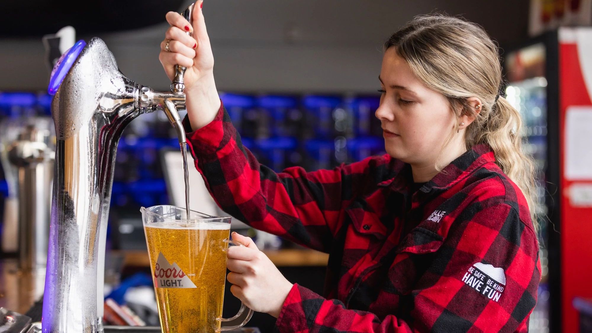 Employee at Blue Mountain working at Bullwheel Pub