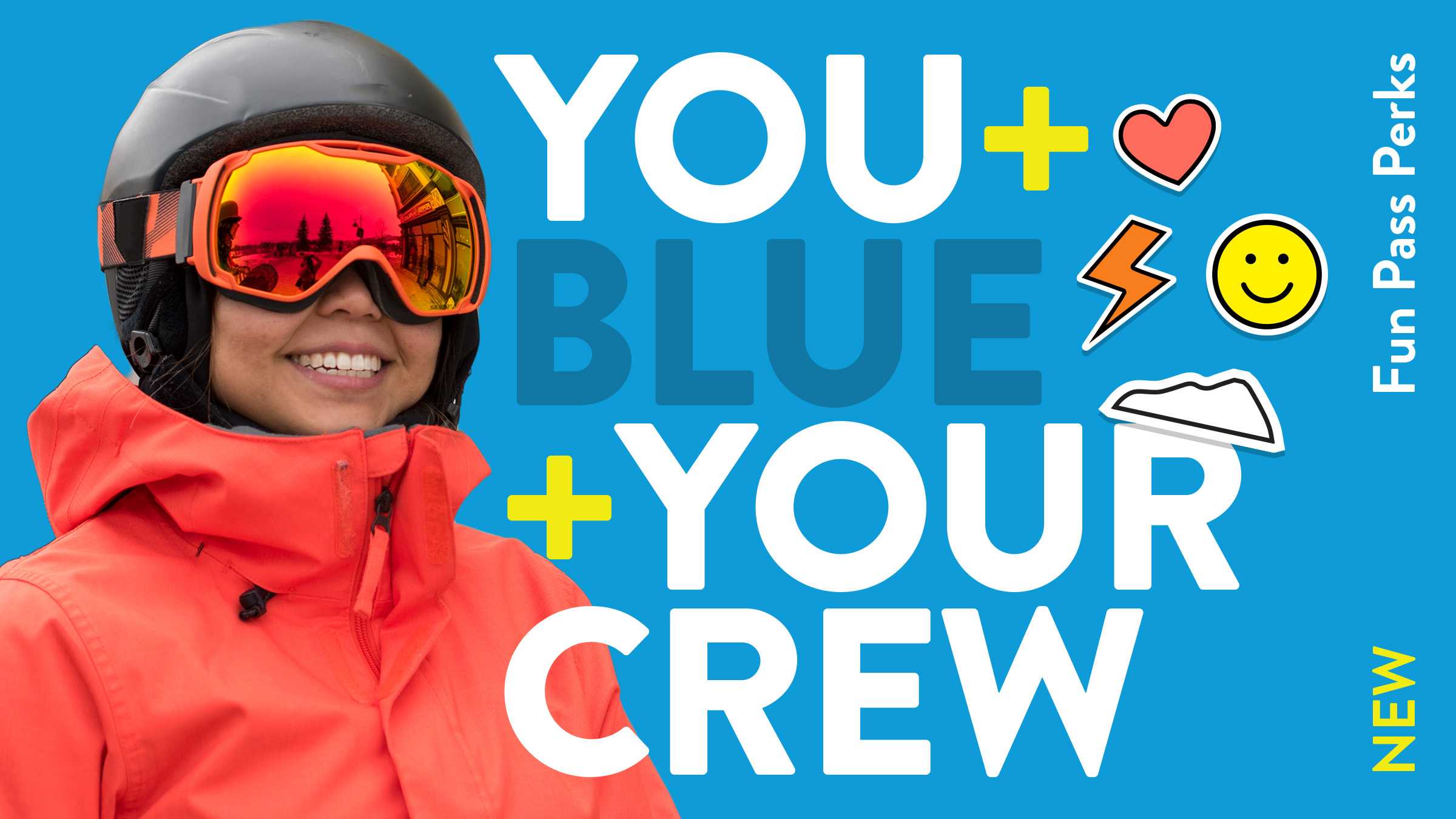 You plus Blue plus your Crew image with woman in googles