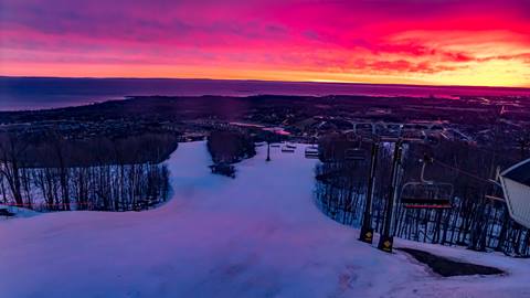 Sunrise over Blue Mountain with Silver Bullet Lift