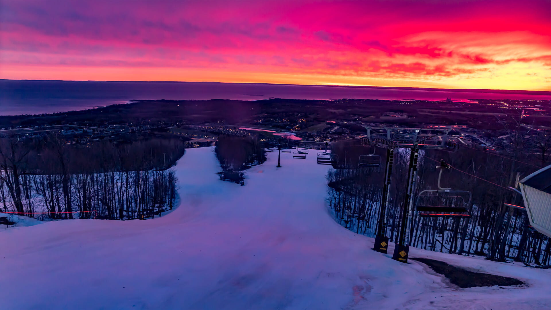 Sunrise over Blue Mountain with Silver Bullet Lift