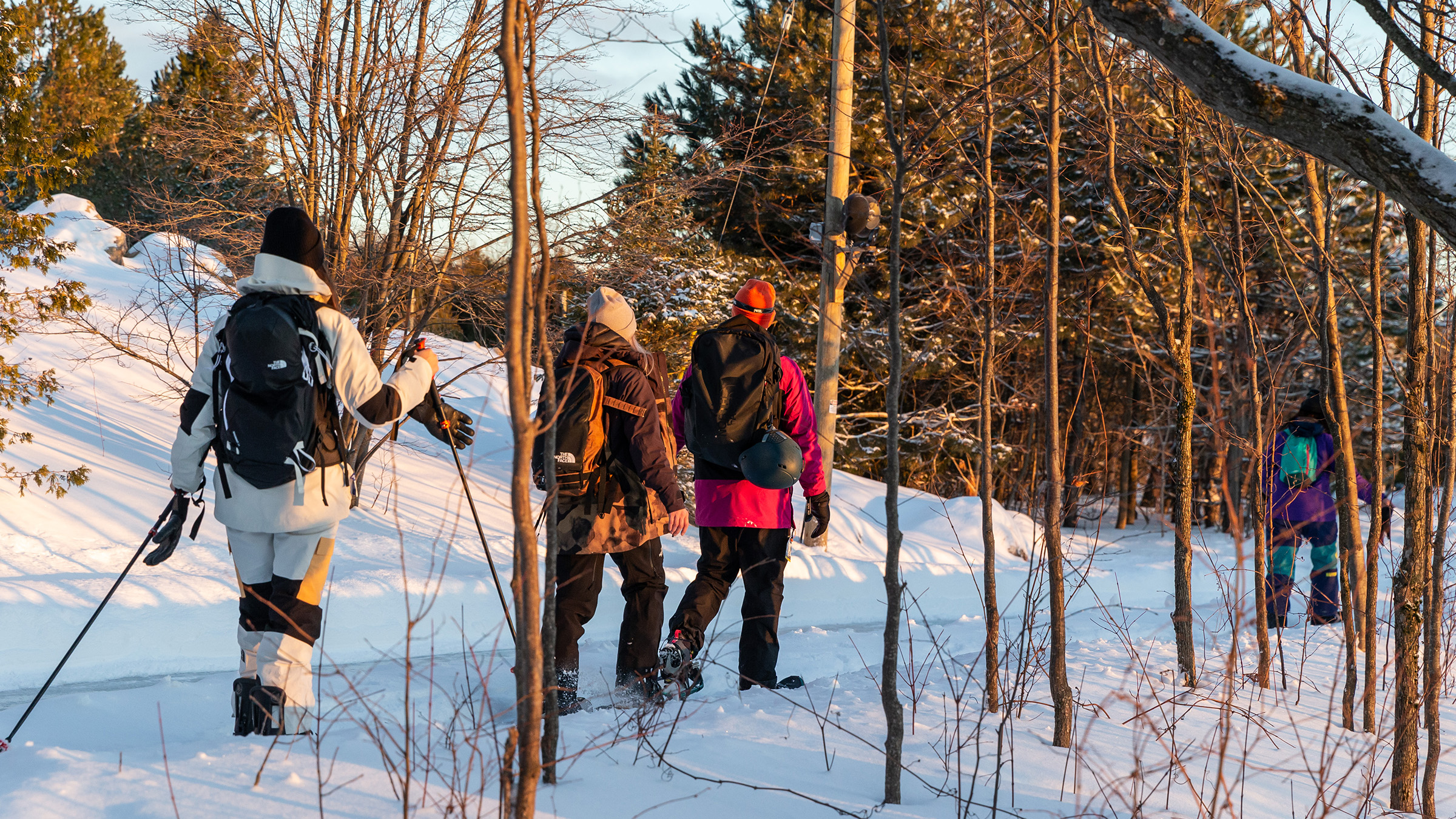 5x7® Pass holders snowshoeing along the trails at Blue Mountain