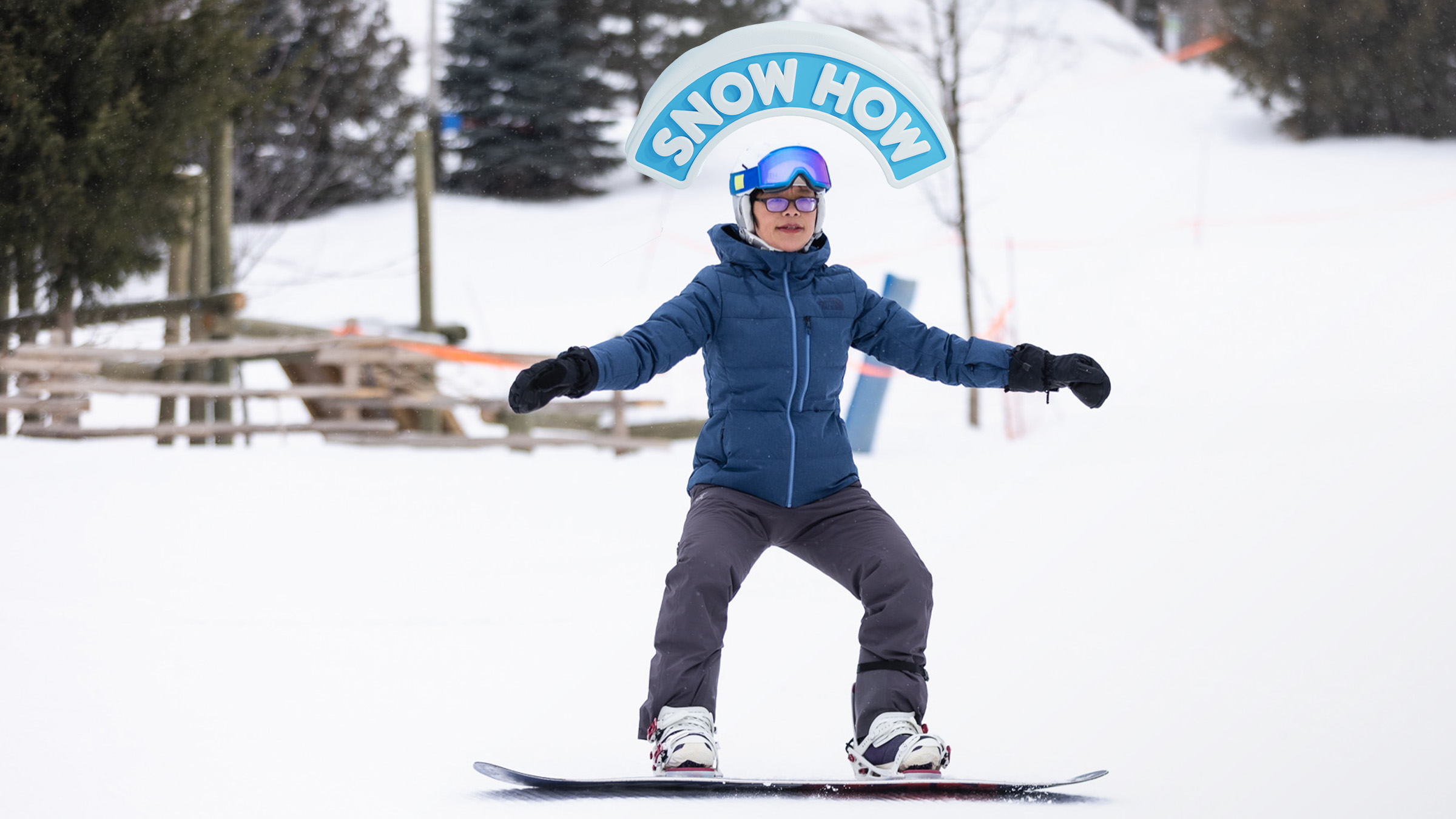 Adult learning how to ski and learning how to snowboard at Blue Mountain with Snow How