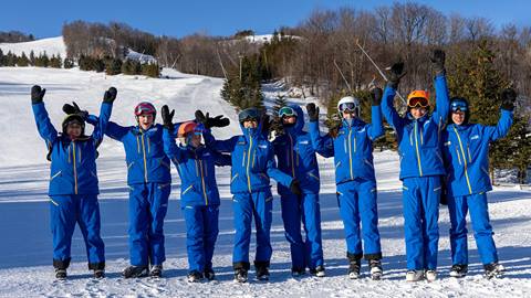 Group of learners at Blue Mountain during Ski Instructor in Training multi-week programs 