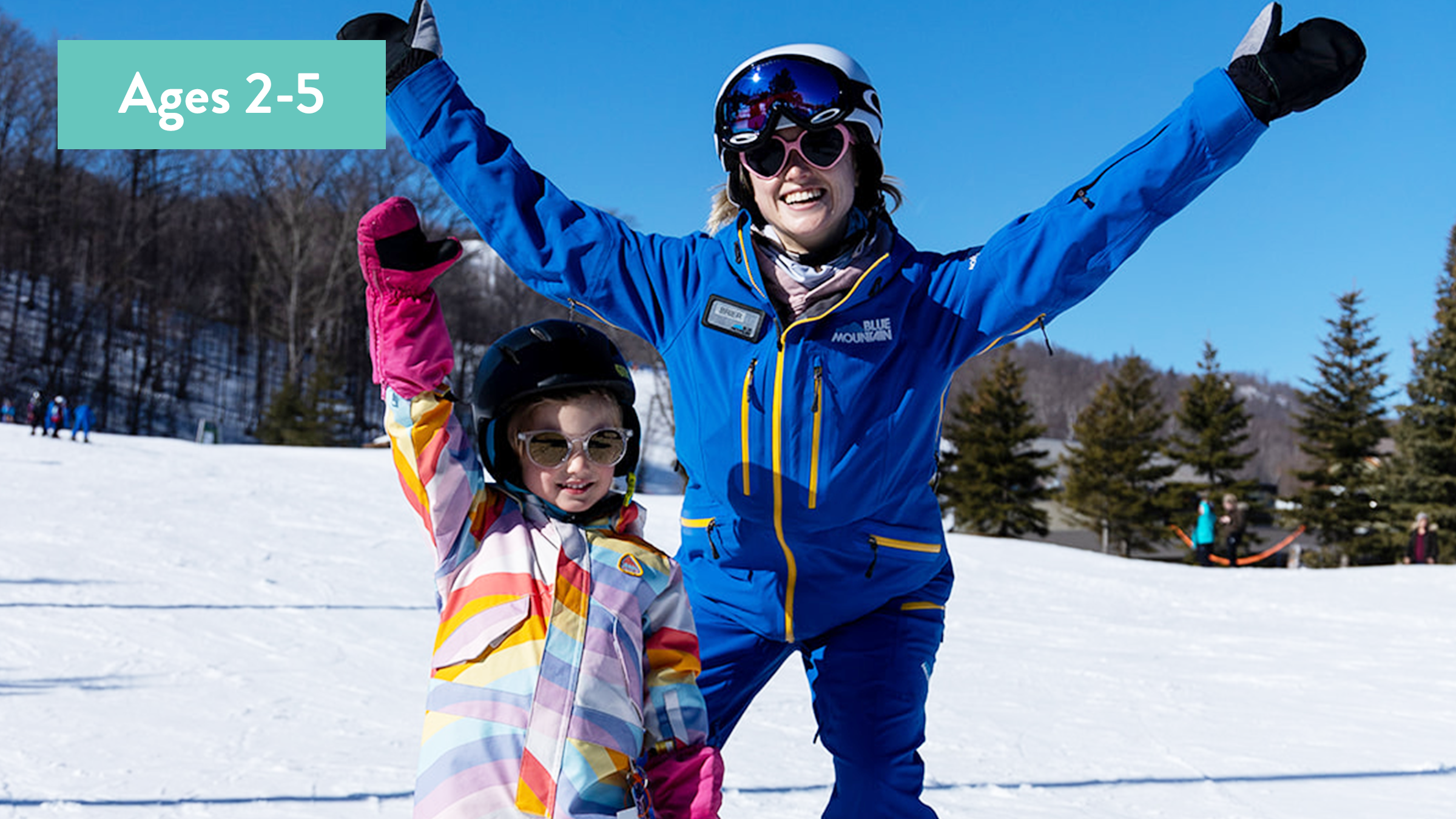 Child learning how to snowboard at Blue Mountain multi-week programs