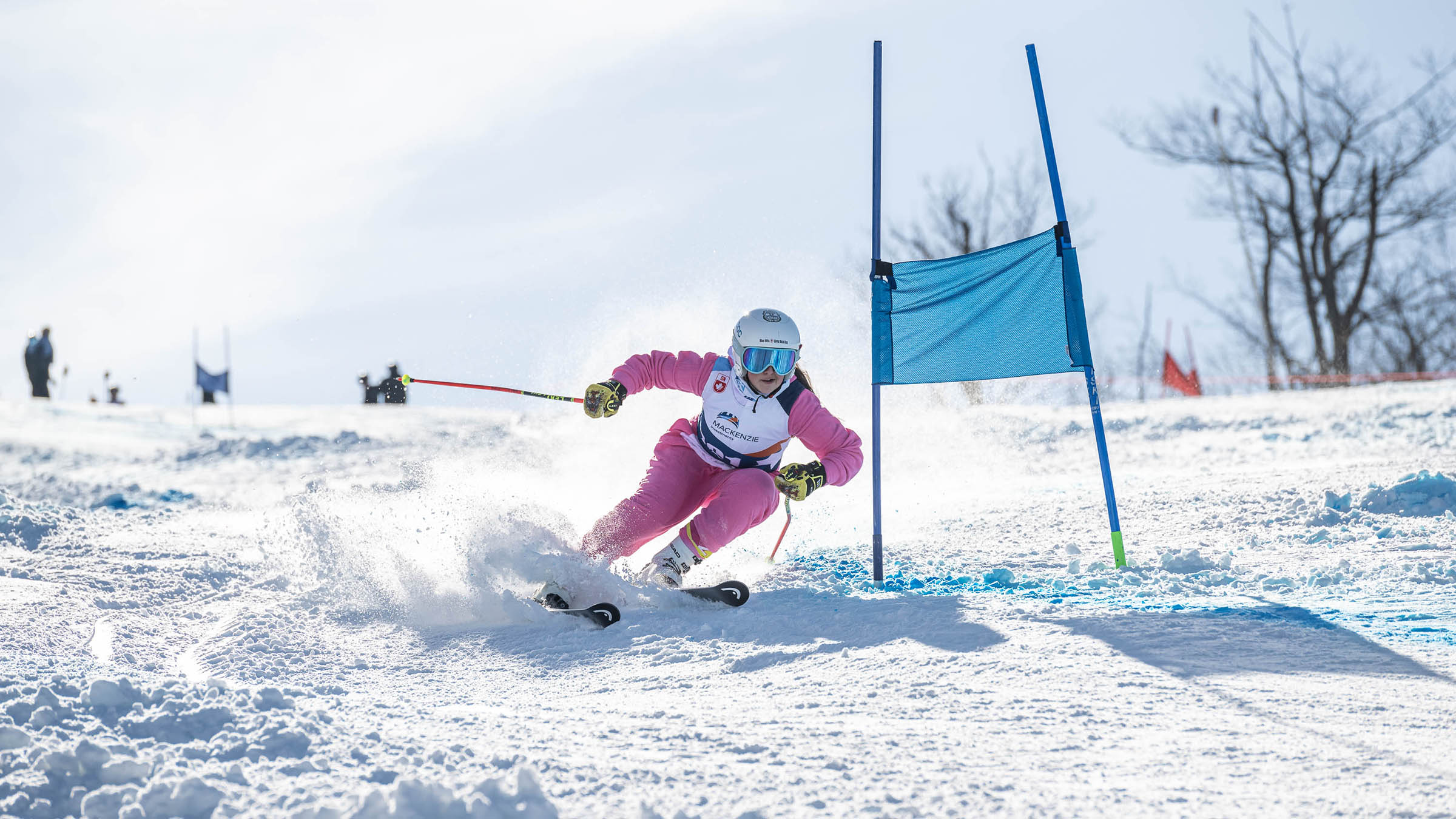 Skier racing during U16 Race Program at Blue Mountain