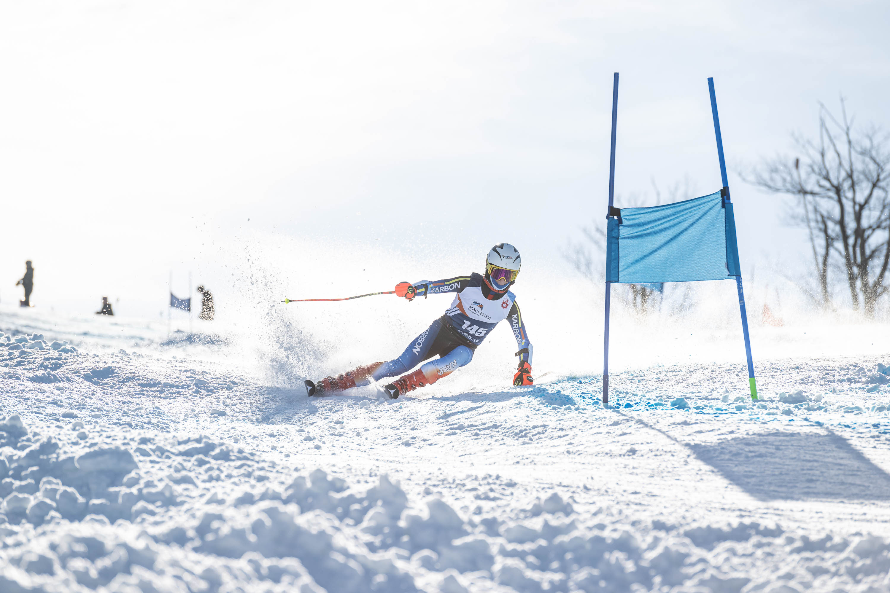 Skier racing during U19 Race Program at Blue Mountain