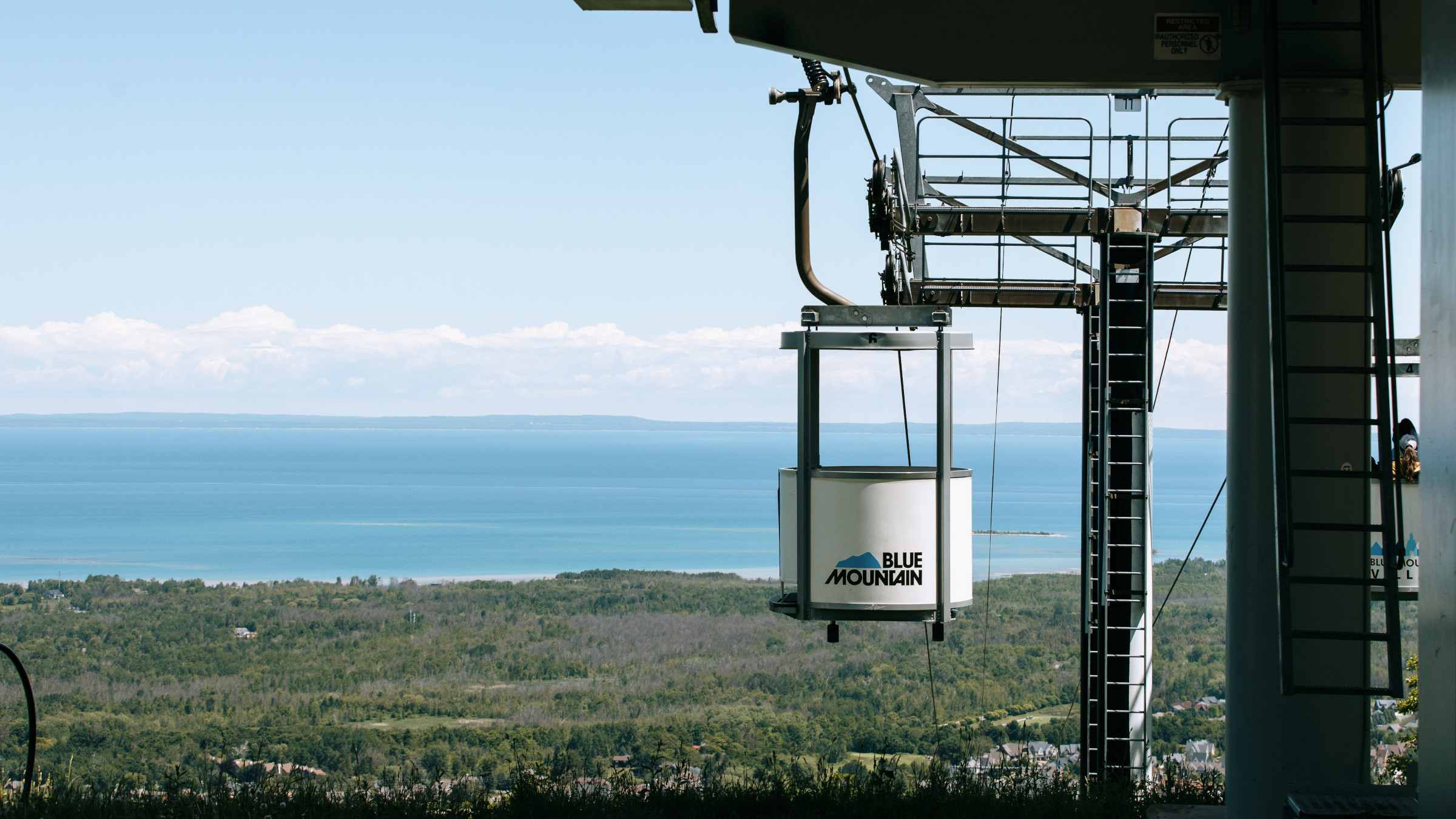 Gondola at Blue Mountain Resort overlooking Georgian Bay