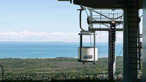 Gondola at Blue Mountain Resort overlooking Georgian Bay