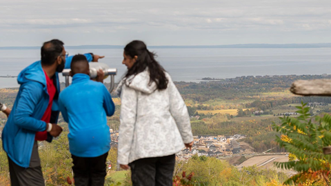 Family at Blue Mountain looking over Georgian Bay