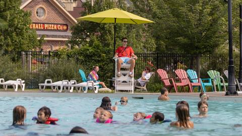 Lifeguard on duty at Plunge pool at Blue Mountain