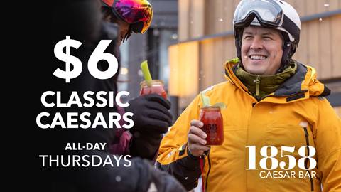 $6 Classic Ceasars All-Day Thursdays at 1858 Ceasar Bar