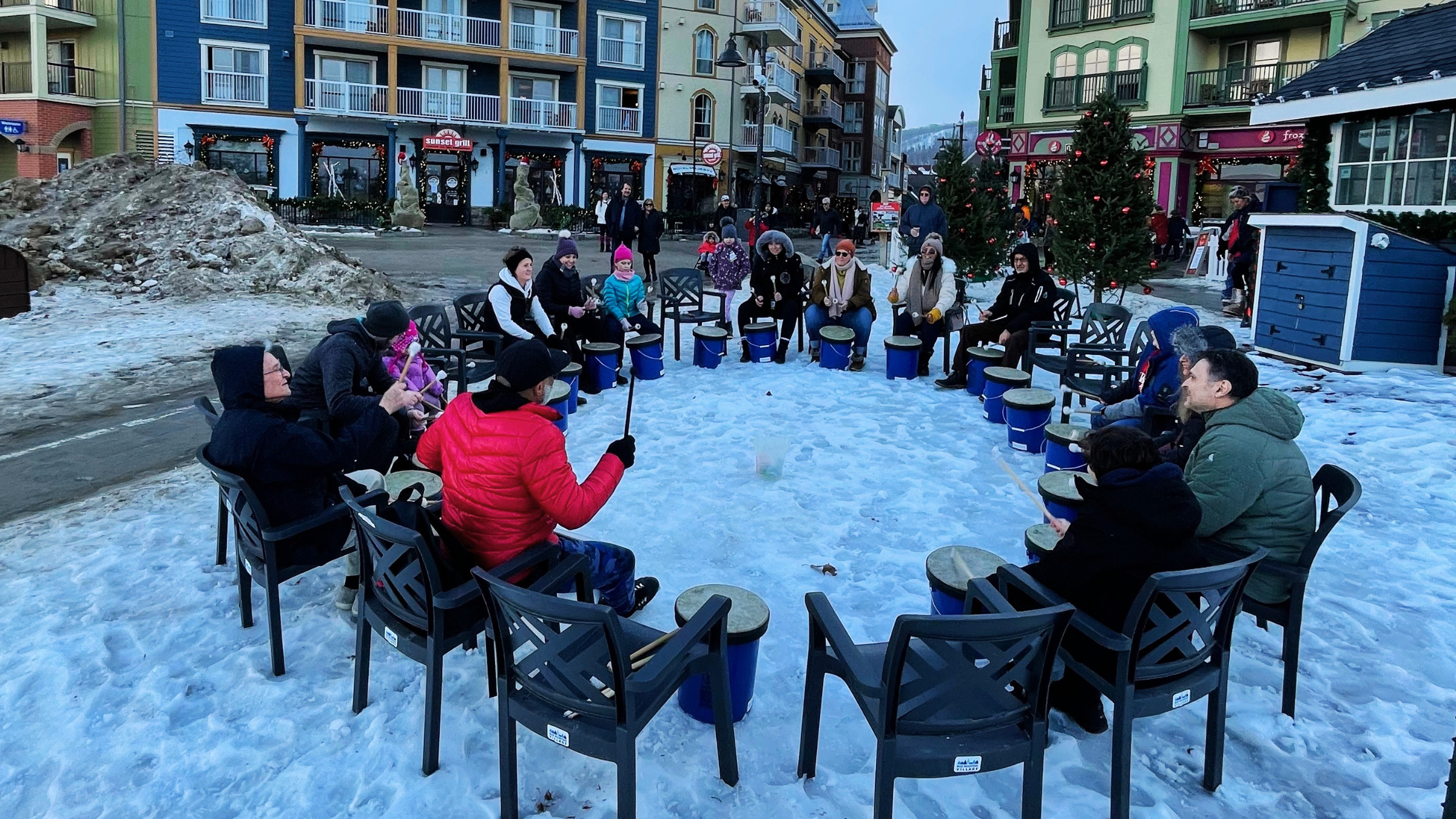 Bamtastic Drumming at March Break in the village of Blue Mountain