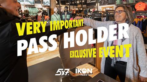 Very Important Pass Holder exclusive event for 5x7® and Ikon Pass holders with person shopping in background