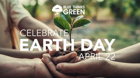 Celebrate Earth Day at Blue Mountain on April 22 with hands and plant in background
