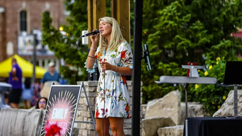 Emily Power singing at Blue Mountain Resort
