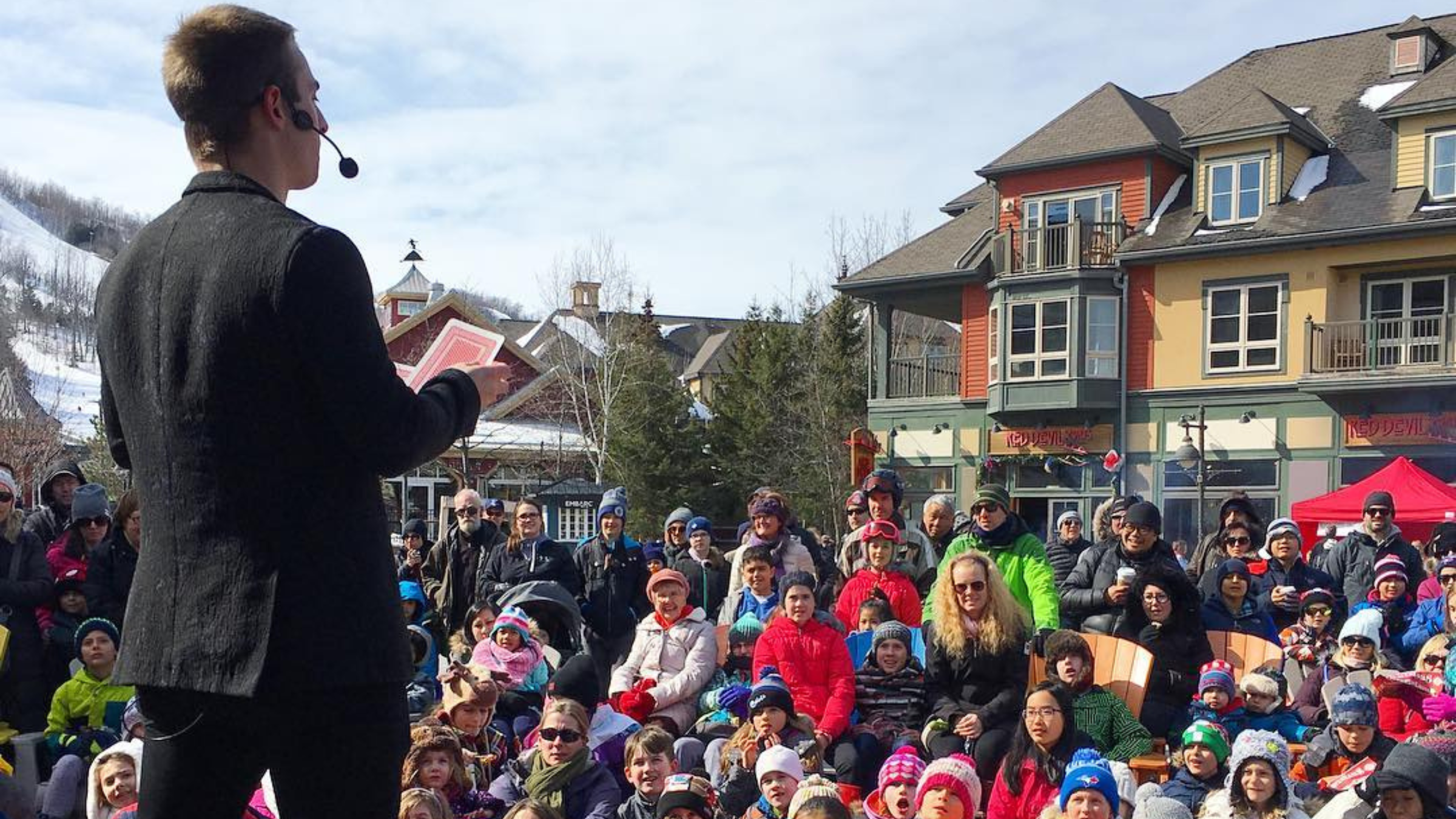 Sayer Bullock Magician at March Break in the village of Blue Mountain