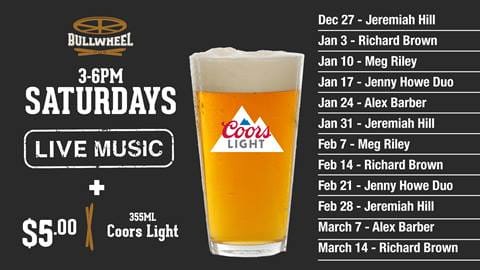 Bullwheel Live Music Schedule Winter 2026