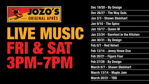 Jozos Live Music Schedule Winter 2026