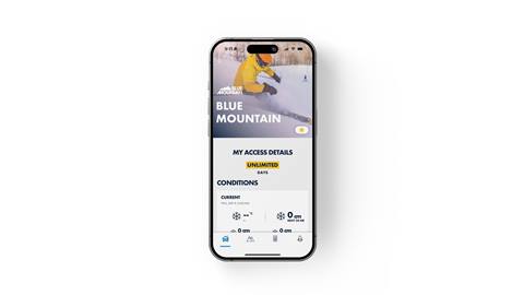 Ikon App - Blue Mountain Destination Screen