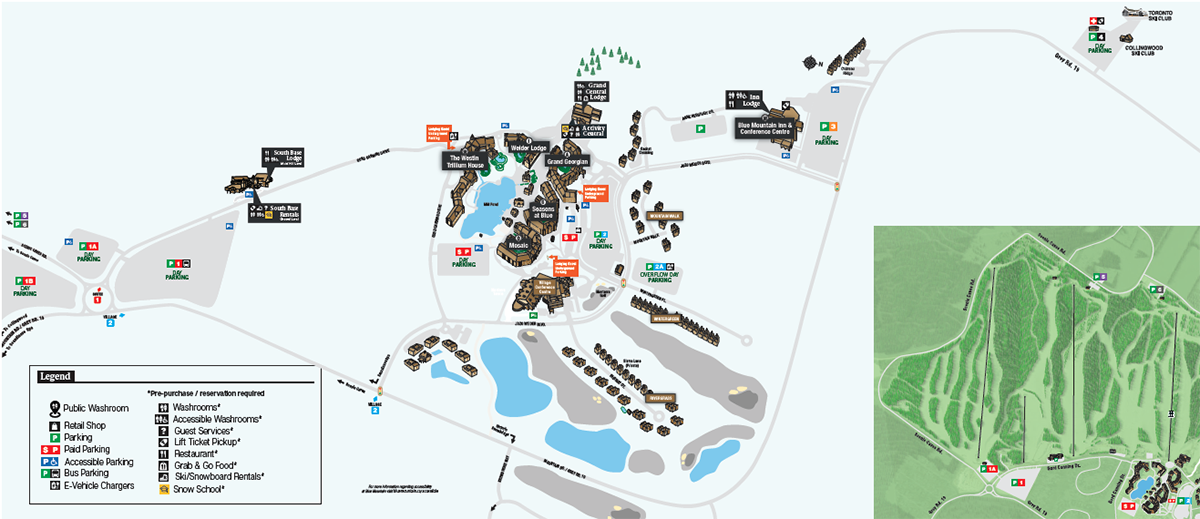 Summer Parking Map at Blue Mountain