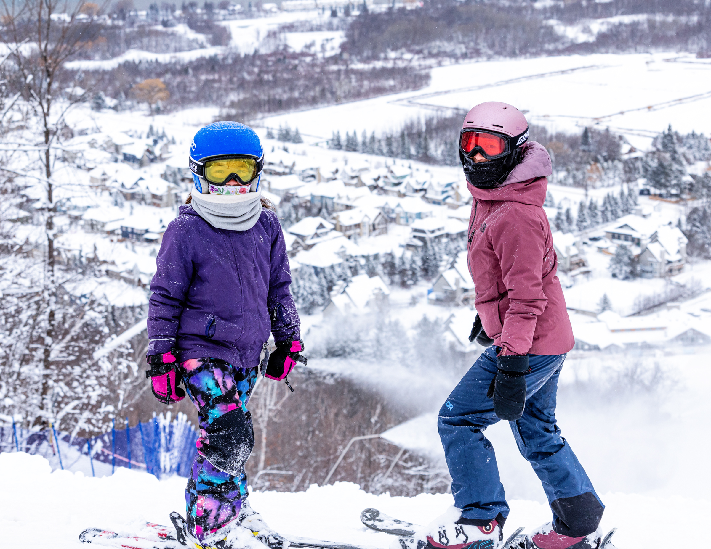 two girls skiing down Blue Mountain Resort