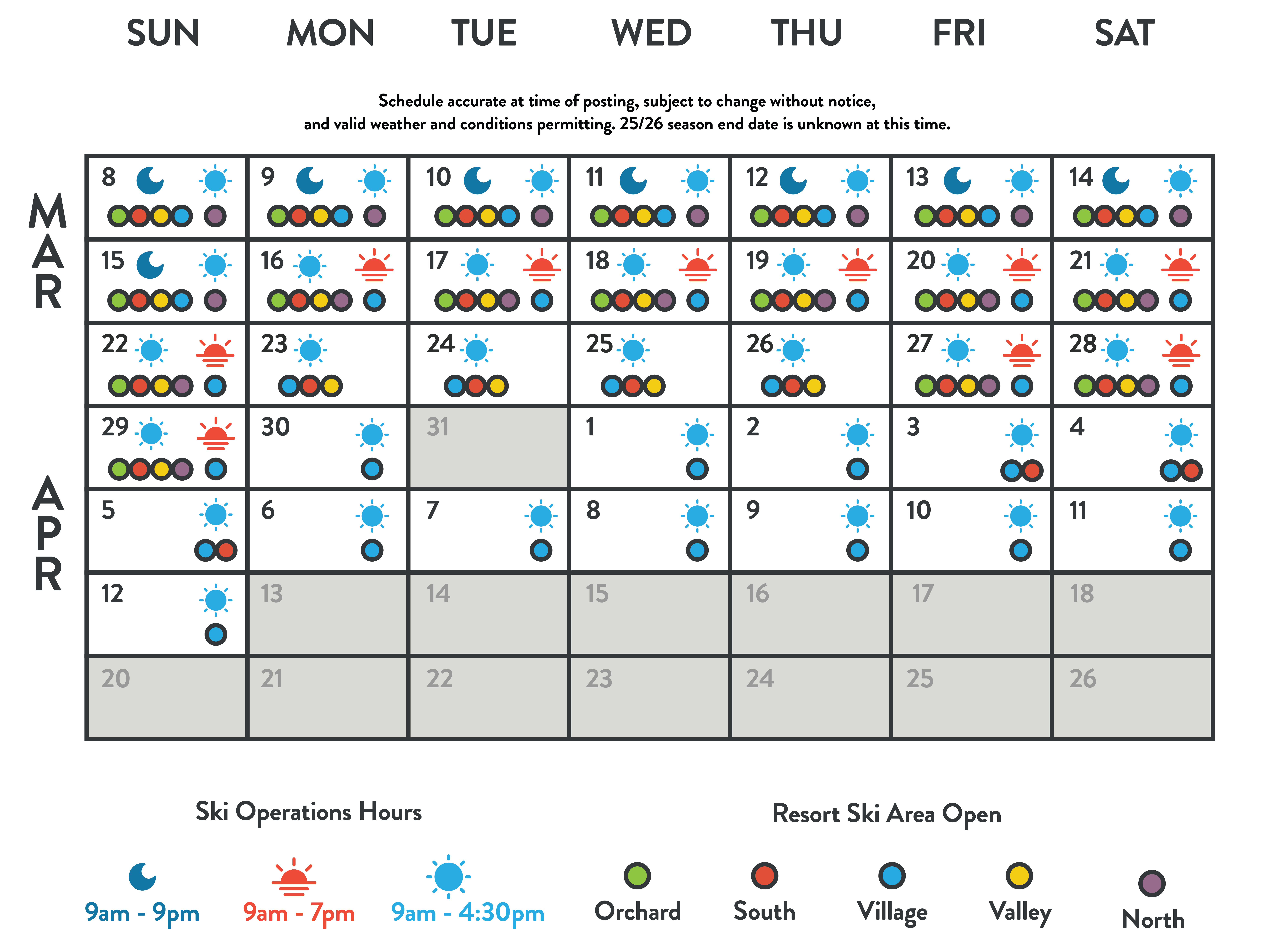 2026 Spring Access Calendar