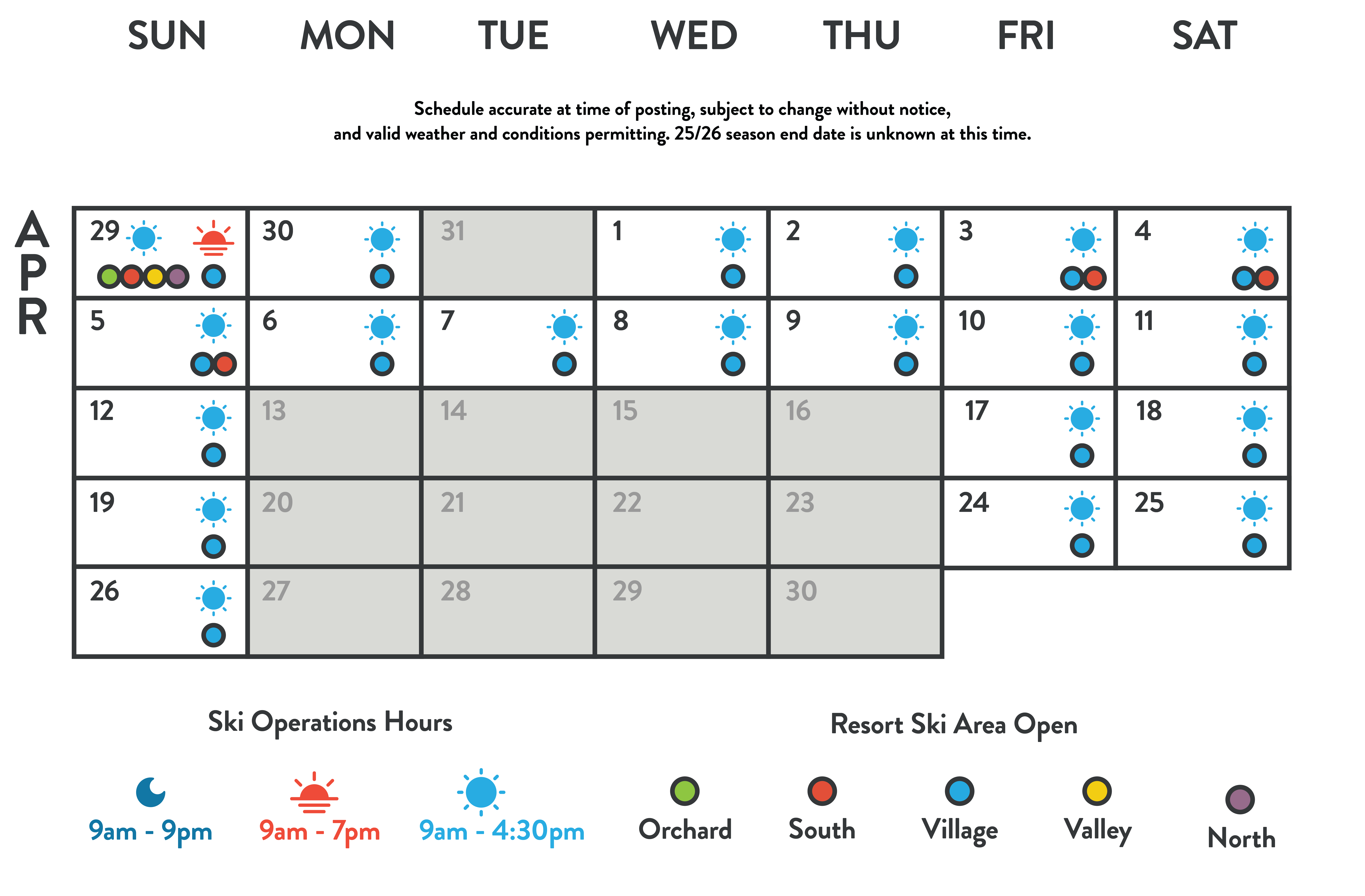 2026 Spring Access Calendar
