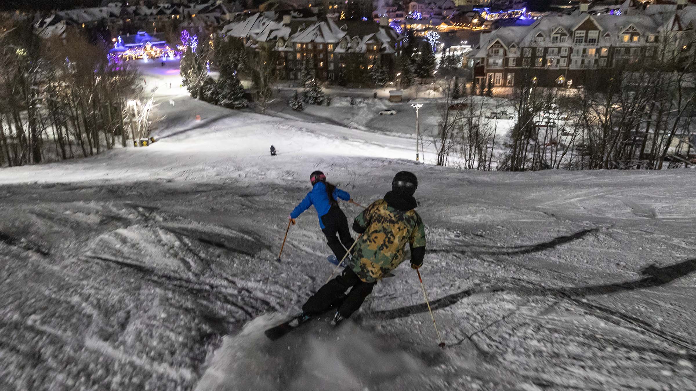 Night Skiing Action Shots