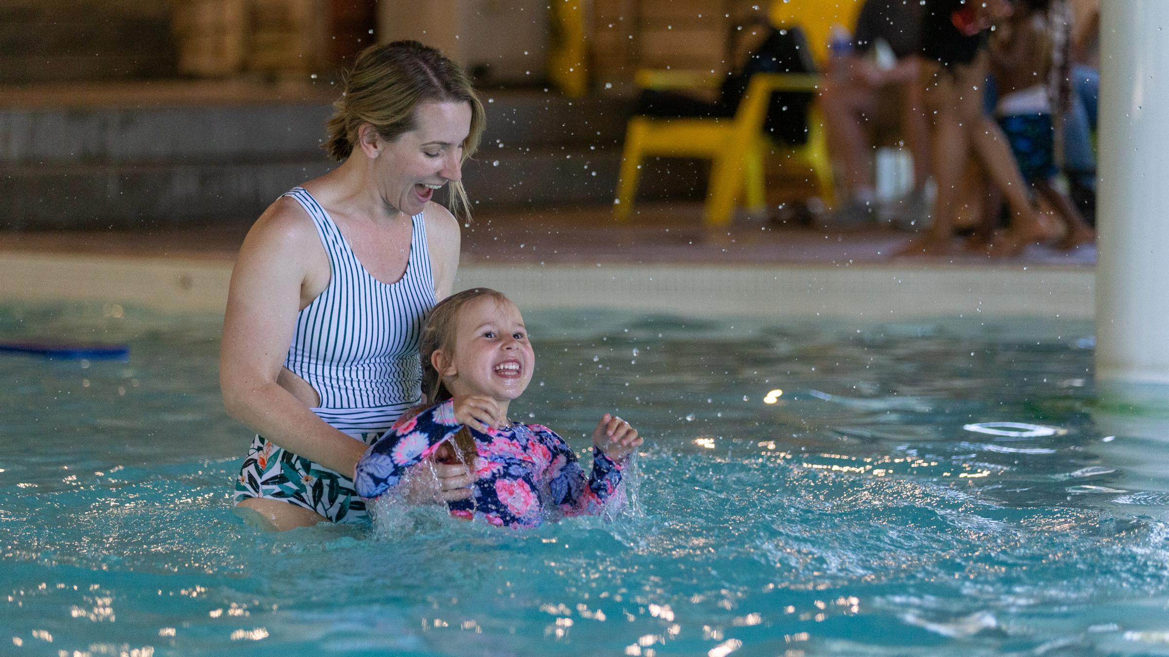 Families playing in the water at Plunge Aquatic Centre