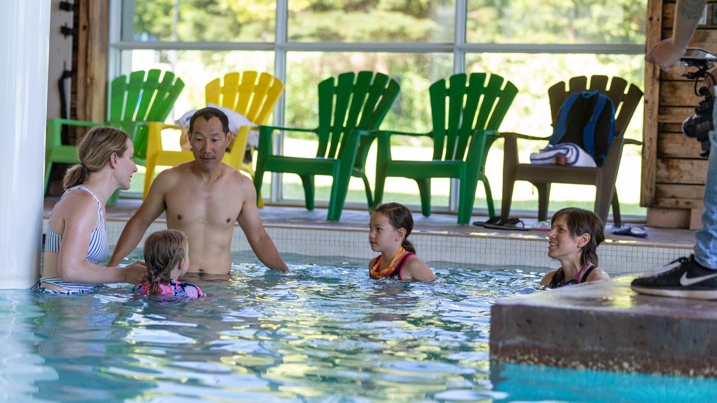 Families playing in the water at Plunge Aquatic Centre