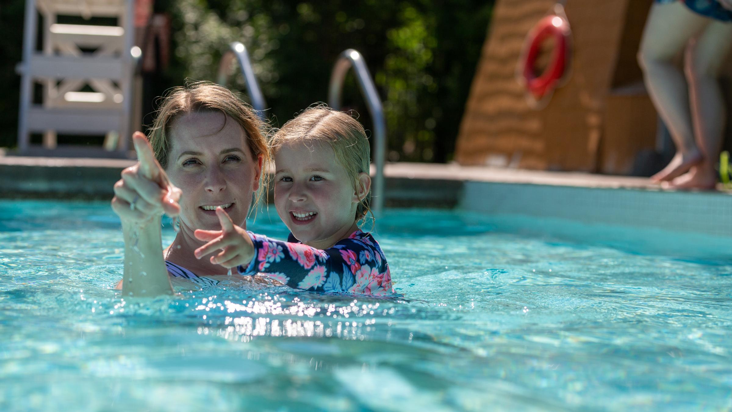 Families playing in the water at Plunge Aquatic Centre