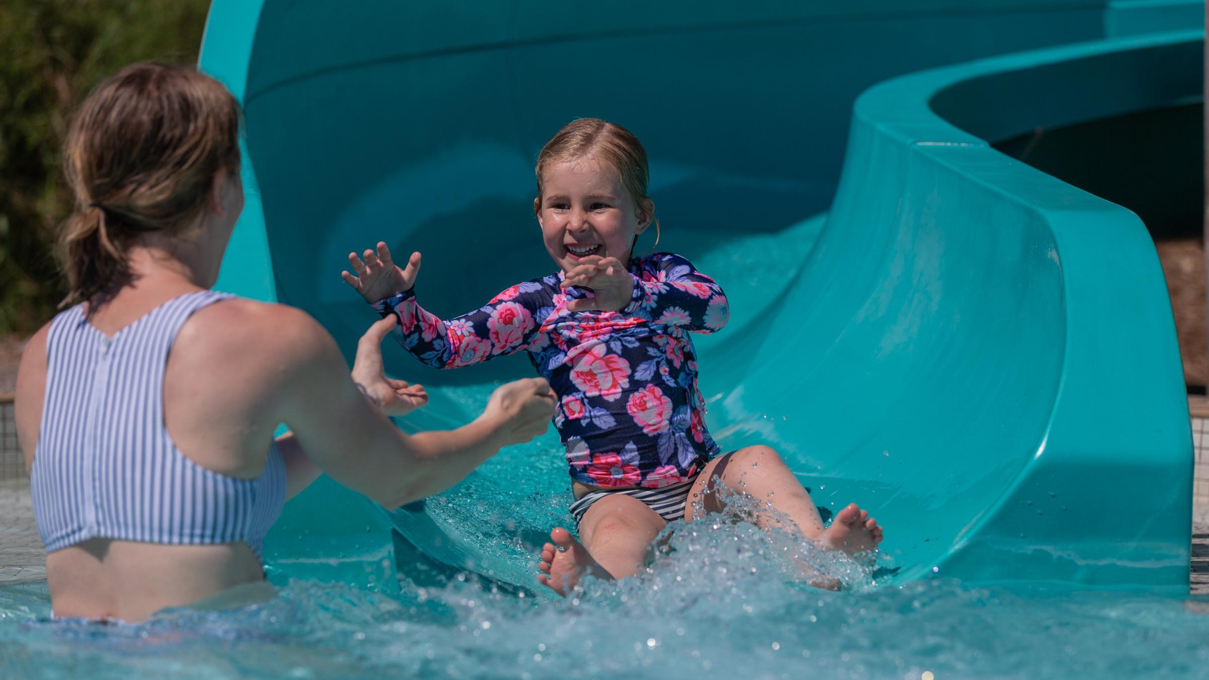 Families playing in the water at Plunge Aquatic Centre