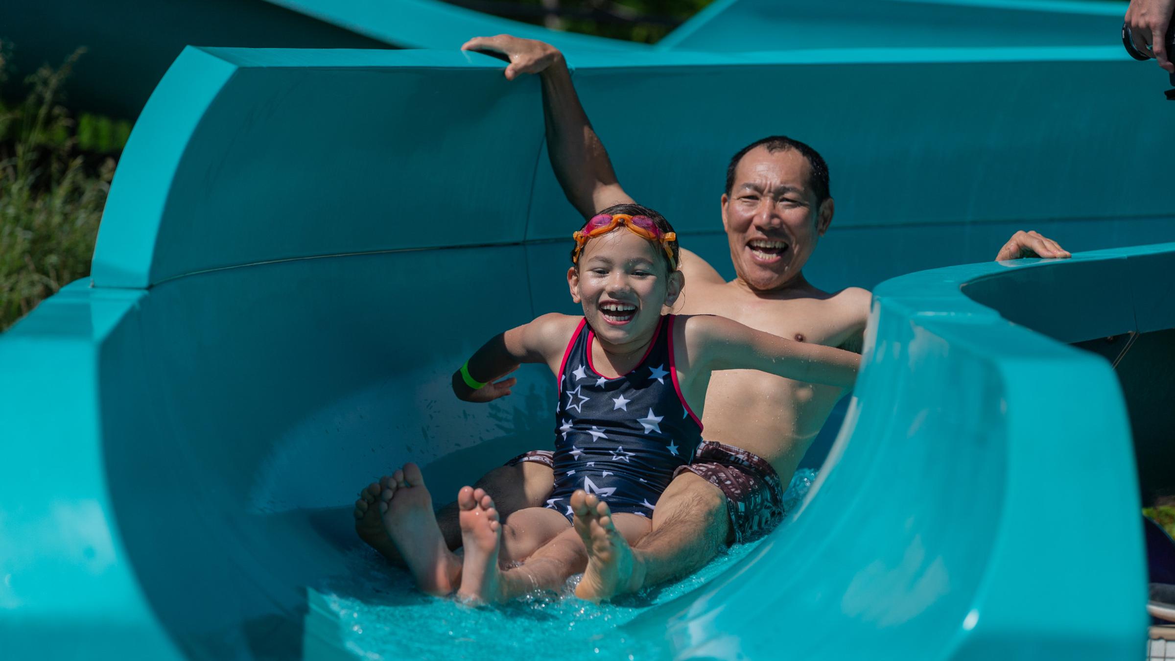 Families playing in the water at Plunge Aquatic Centre