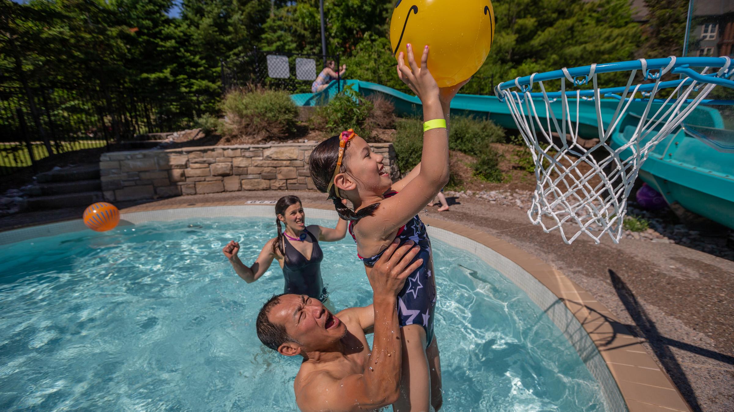 Families playing in the water at Plunge Aquatic Centre