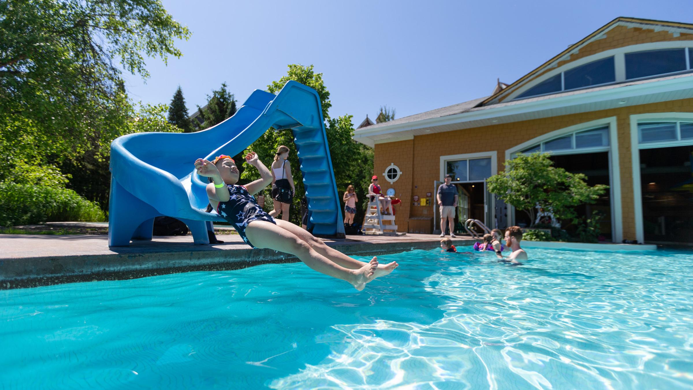 Families playing in the water at Plunge Aquatic Centre