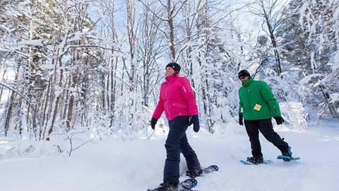 Couple Snowshoeing