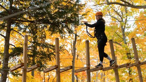 People on Timber Challenge High Ropes Course