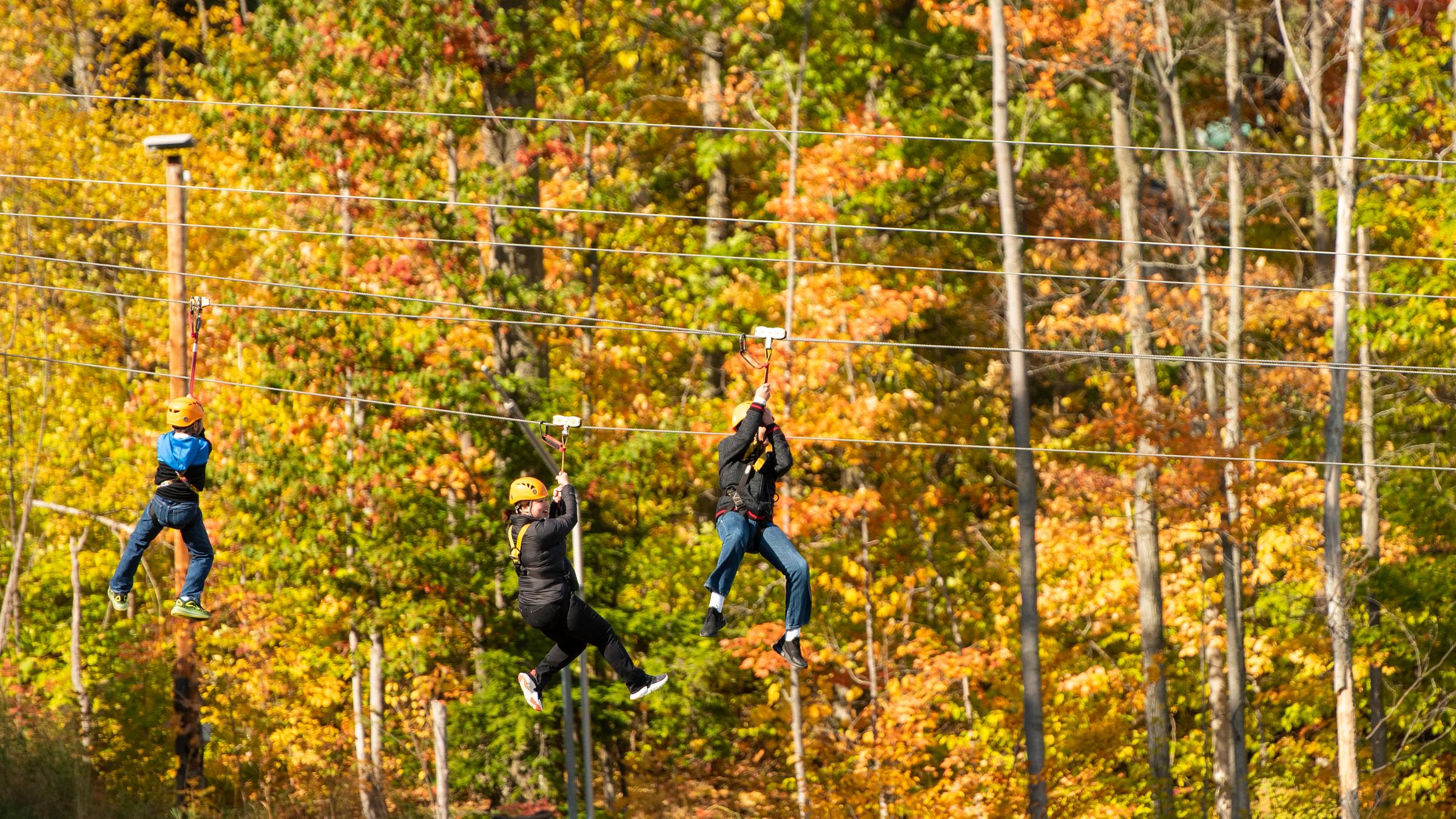 People on Wind Rider Triple Zips