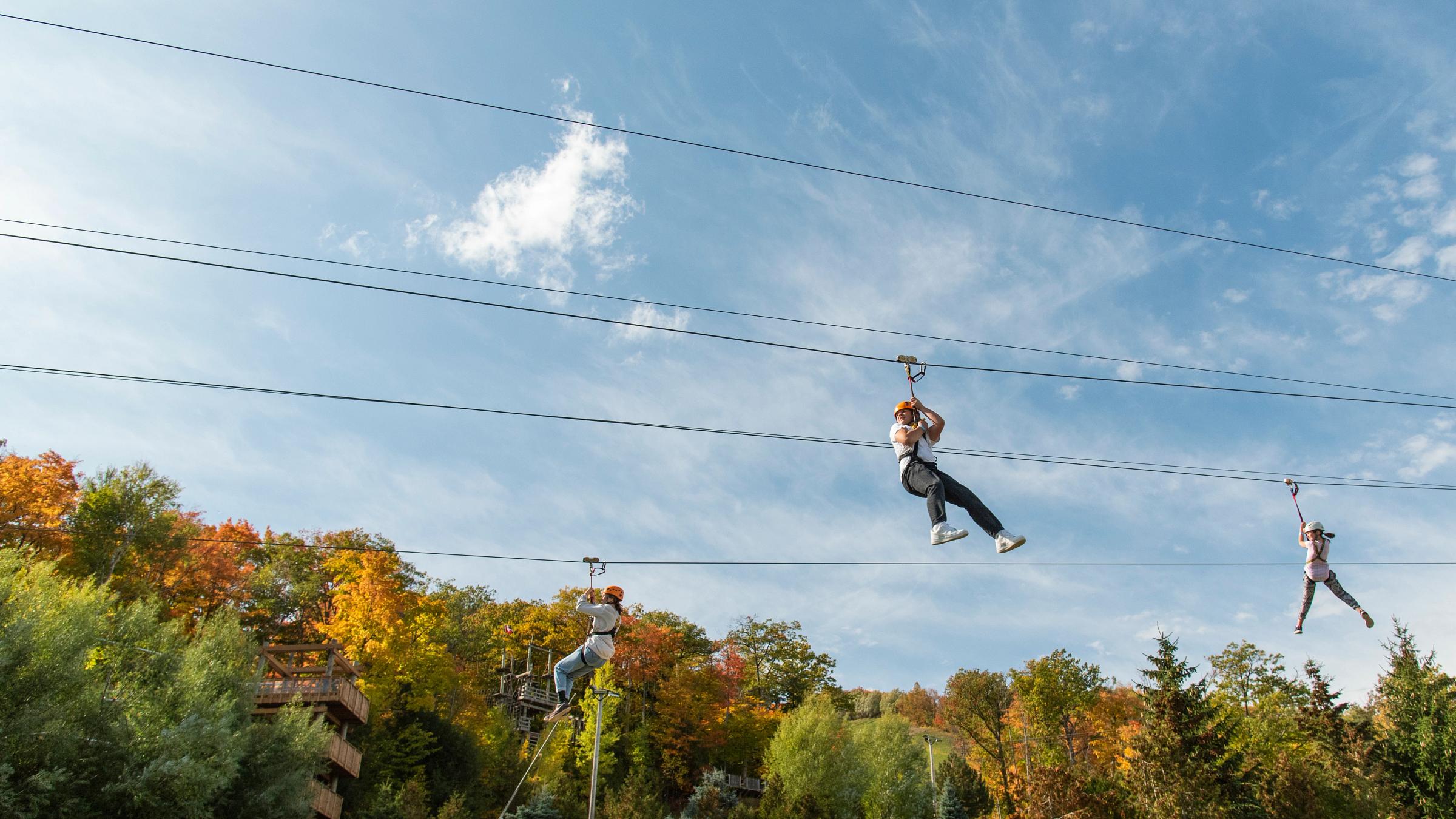 People on Wind Rider Triple Zips