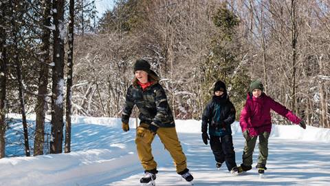 Family skating at Woodview Mountaintop Skating Loop