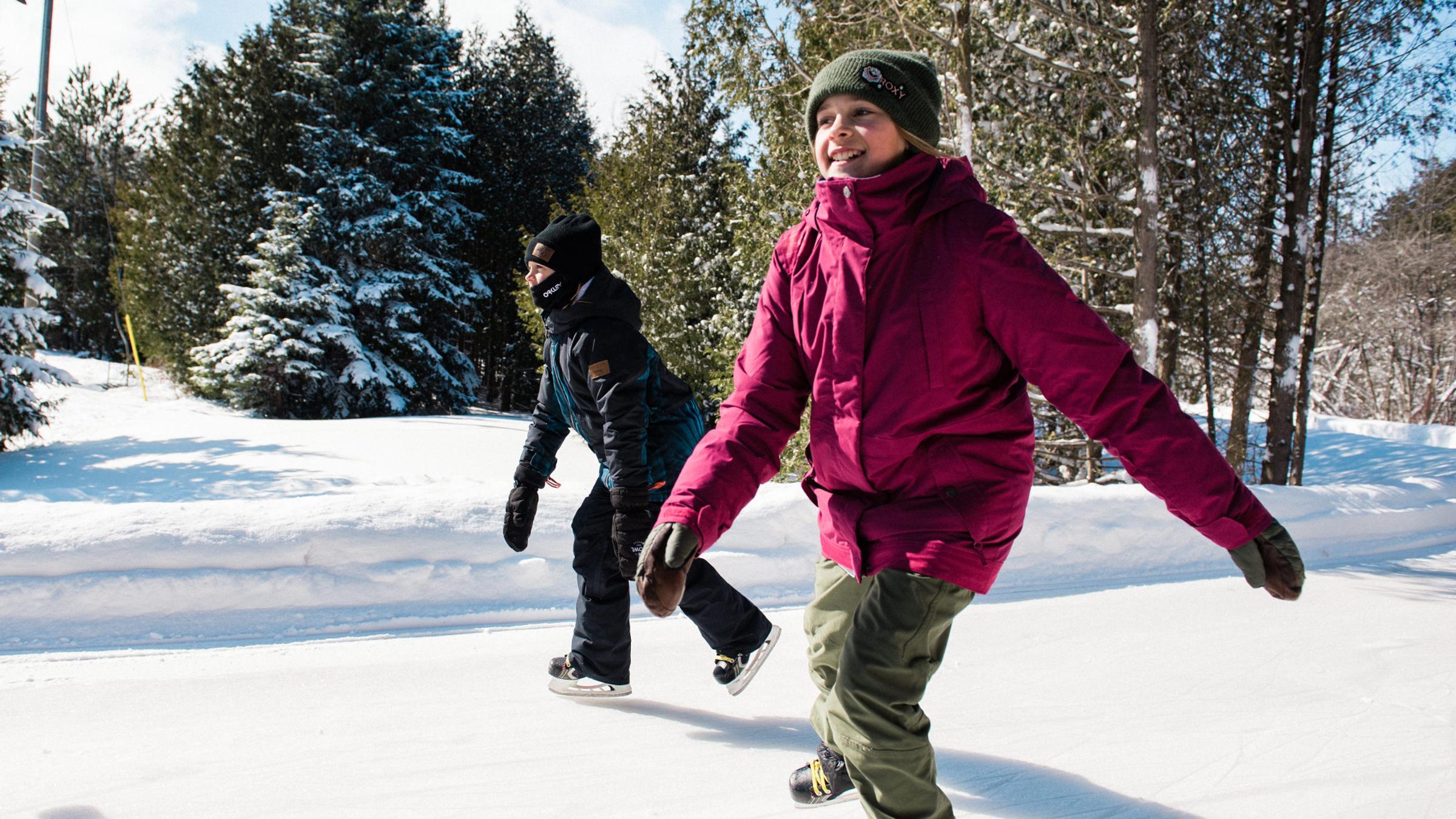 Family skating at Woodview Mountaintop Skating Loop