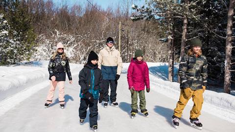 Family skating at Woodview Mountaintop Skating Loop