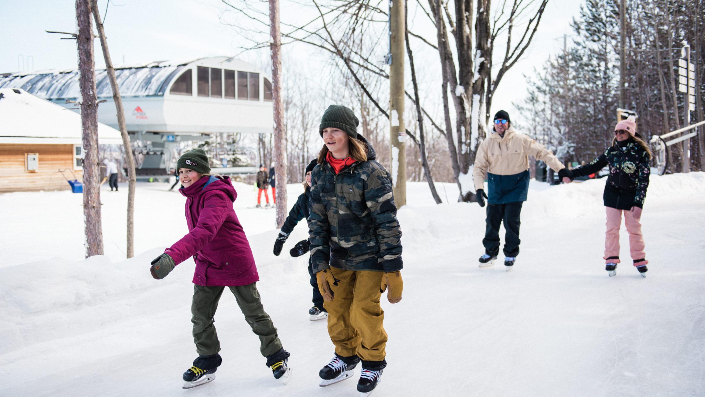 Family skating at Woodview Mountaintop Skating Loop